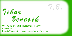 tibor bencsik business card